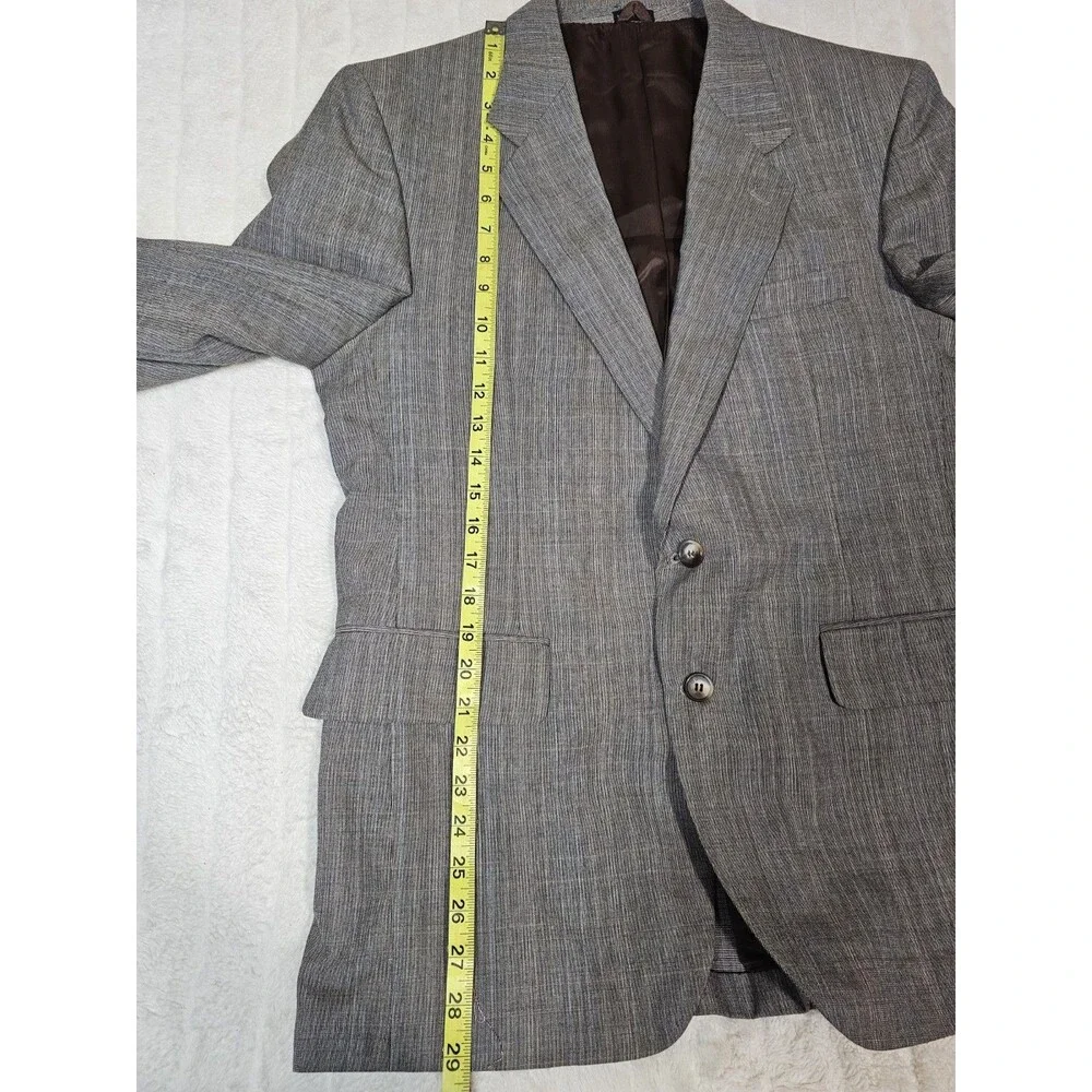 Vintage Austin Manor 3 Piece Suit Mens 42S 35x30 Grey Multi Micro Pinstripe Wool
